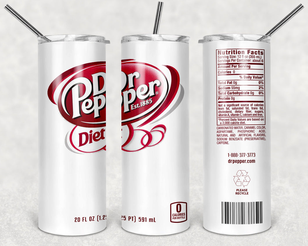 Diet Dr Pepper Soda Themed Drink Tumbler - 20 ounce