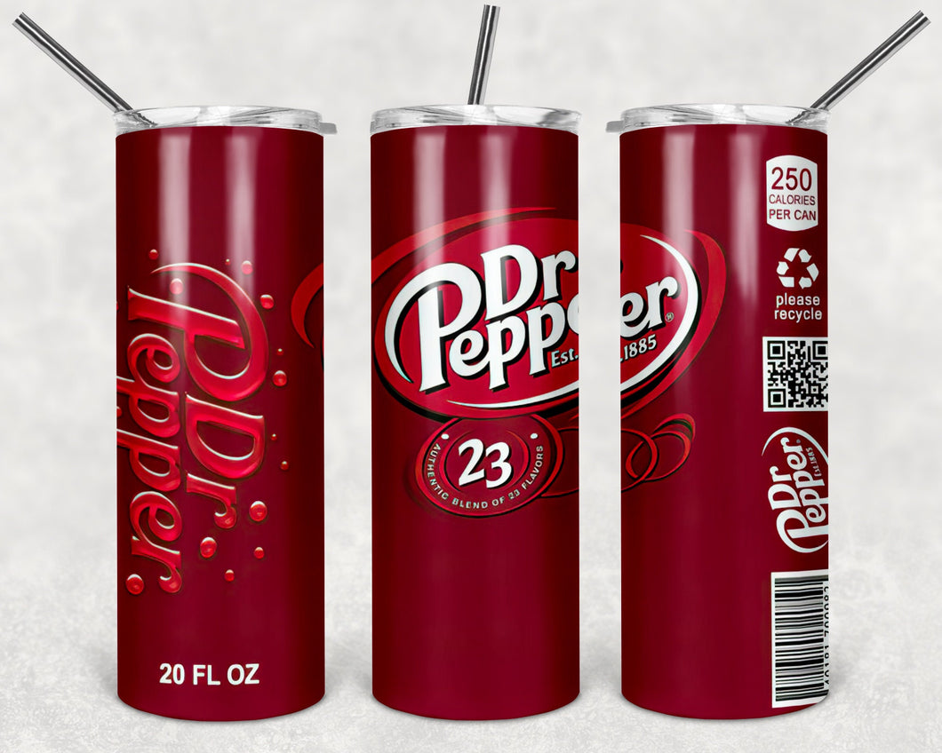 Dr Pepper Soda Themed Drink Tumbler - 20 ounce