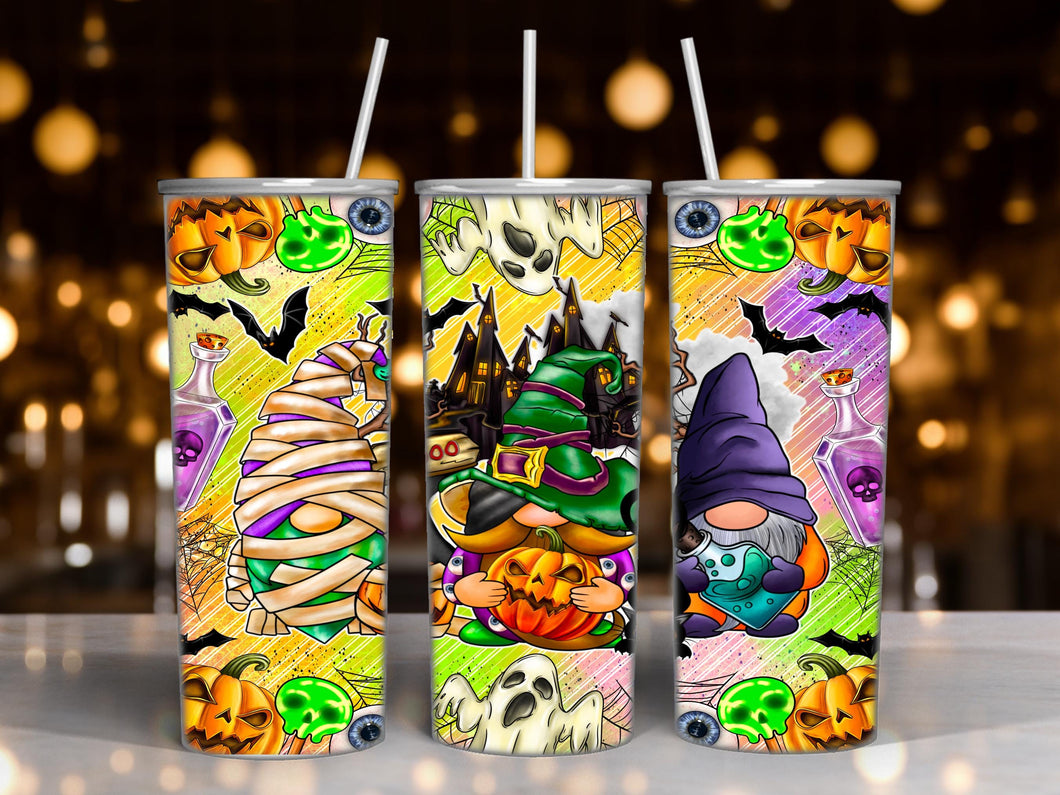 Halloween Gnomes Witch Wizard Mummy Drink Tumbler - 20 ounce