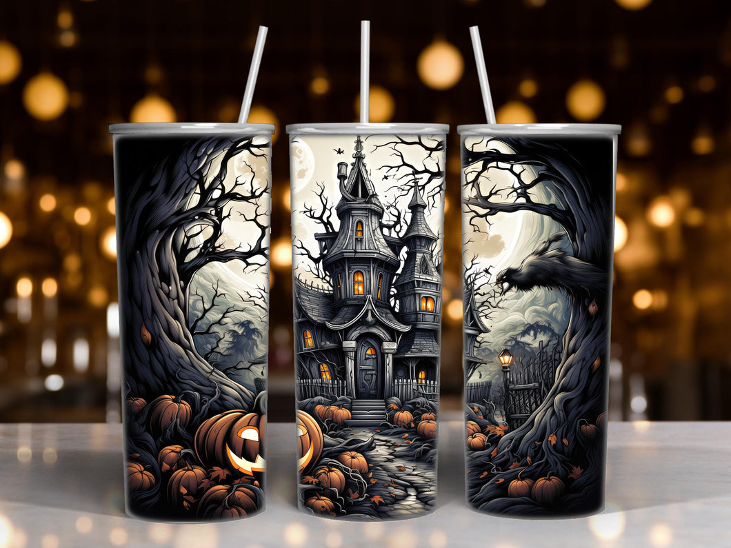 Halloween Spooky Haunted House Drink Tumbler - 20 ounce